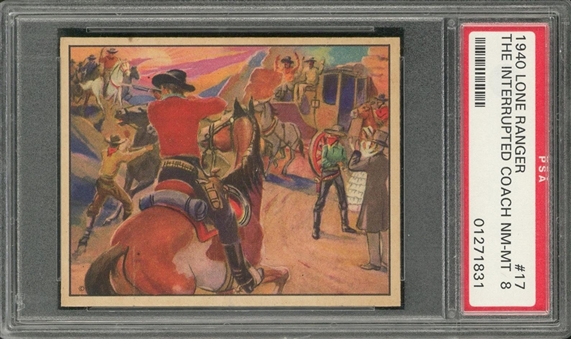 1940 R83 Gum, Inc. "Lone Ranger" #17 "The Interrupted Coach Robbery" – PSA NM-MT 8 "1 of 3!"